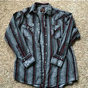 VINTAGE  Pearl snap flannel